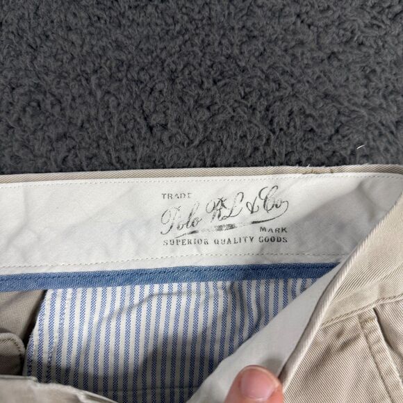 Polo Ralph Lauren Pants Mens 34x32 Beige Tan Classic Fit Chinos Preppy Casual - Picture 3 of 16